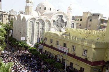 afp - Some 4,000 Egyptians march on the Saint Girgis church in the Mediterranean city of Alexandria after the weekly Muslim prayers to protest 21 October 2005