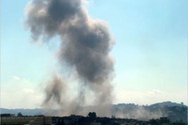 afp - Smoke billows following an Israeli air strike at the Kfar Rumman village near the southern Lebanese town of Nabatiyeh 27 July 2006
