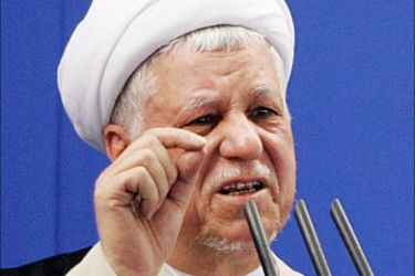f_Iran's influential former president Ali Akbar Rafsanjani delivering a sermon during the weekly Friday prayer at Tehran University, in Tehran. Prosecutors formally charged Iran and