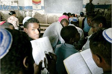 REUTERS /Ethiopian children, whose roots trace back to Judaism, attend Jewish studies while awaiting immigration to Israel, in Gondor March 8, 2007. More than 5000 Ethiopian are waiting