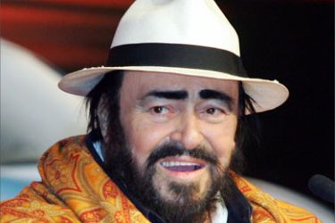 This 08 December 2005 file photo shows Italian opera star Luciano Pavarotti attending a press conference in Beijing. Celebrated Italian tenor Pavarotti
