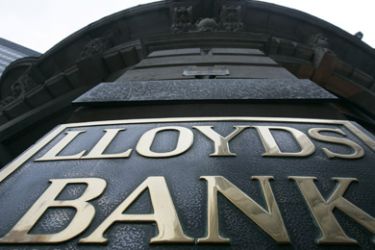 A an old style Lloyds Bank nameplate, now called LloydsTSB, is pictured in London February 22, 2008. British bank Lloyds TSB reported a 6 percent rise in underlying
