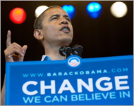 باراك أوباما يتقدم تحت شعار التغيير (الفرنسية) 