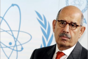 REUTERS/ International Atomic Energy Agency (IAEA) Director General Mohamed ElBaradei briefs the media in Vienna's U.N. headquarters in this November 14, 2007 file picture.
