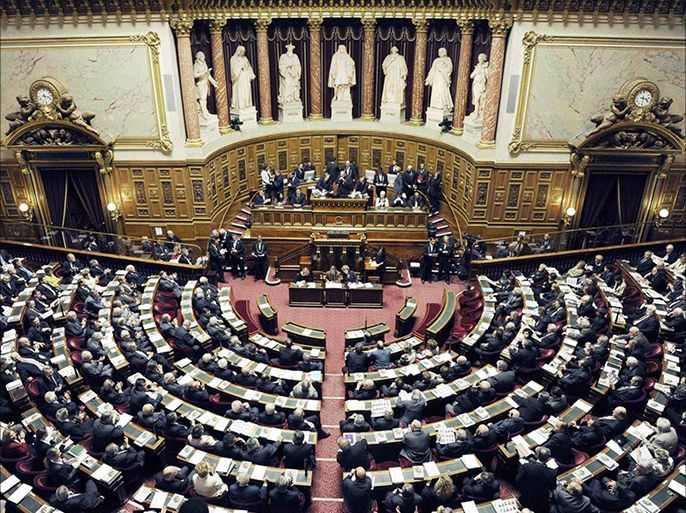 A general view of the Senate is seen during the elections where Gerard Larcher was elected as president of the French Senate in Paris