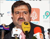 وزير الشباب والرياضة العراقي يتحدث أثناء المؤتمر الصحفي (الجزيرة نت)