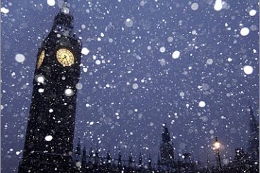 AFP - The Houses of Parliament are pictured in heavy snow in central London on February 2, 2009. A blanket of snow covered large parts of western Europe Monday after some of