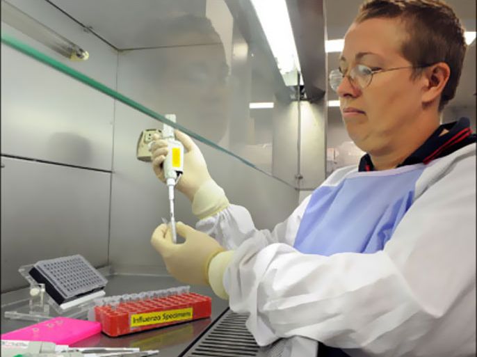 epa : epa01712927 Tests are carried out for the 'Swine Flu' Influenza Virus in the DNA loading room at the Royal Brisbane Hospital, Brisbane, Australia, 29 April 2009. Ninety-