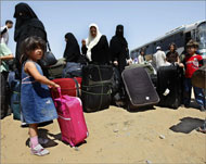 فلسطينيون وصلوا إلى قطاع غزة قادمين 