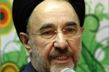 File picture dated February 8, 2009 shows former Iranian reformist president Mohammad Khatami during a press conference in Tehran.
