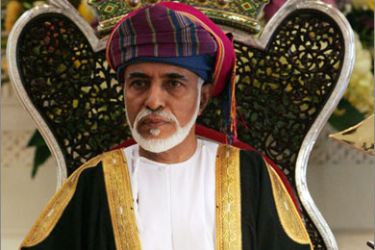Omani leader sultan Qaboos bin Said attends the annual meeting of the Gulf sultanate's Majlis al-Shura, or consultative council, in Muscat on November 16, 2009. Oman's consultative council has