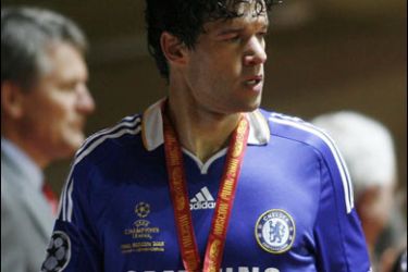 REUTERS/Chelsea's Michael Ballack reacts after their UEFA Champions League final soccer match defeat to Manchester United at the Luzhniki stadium in Moscow May 22, 2008.