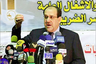 epa02137543 Iraq's prime minister Nuri al-maliki speaks during a conference in Karbala, southern Iraq on 30 April 2010. The manual vote recount of Baghdad province will start on