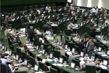 A general view shows an Iranian parliamentary session held in Tehran on June 13, 2010 to discuss drafting a bill on downgrading ties with the UN atomic watchdog, according to a lawmaker after the Islamic republic was