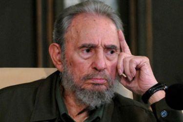 Former Cuban President Fidel Castro attends the presentation of his new book "La Victoria Estrategica" (The Strategic Victory) at Havana's University on September 10, 2010.