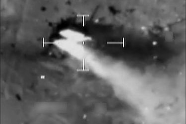 r_Litening pod footage from a Royal Air Force Tornado GR4 shows strikes on two Libyan main battle tanks south of Ajdabiyah taken March 24, 2011.