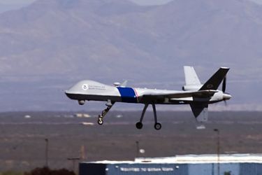 SIERRA VISTA, AZ - OCTOBER 30: The new MQ-9 Predator B, an unmanned surveillance aircraft system, unveiled by the U.S. Customs and Border Protection (CBP),