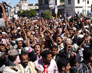 جانب من الاحتجاجات التي شهدتها صنعاء السبت (الأوروبية)