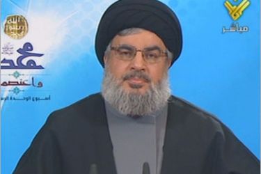 Afp/ An image grab from Hezbollah's Al-Manar TV shows Hassan Nasrallah, the head of Lebanon's militant Shiite movement