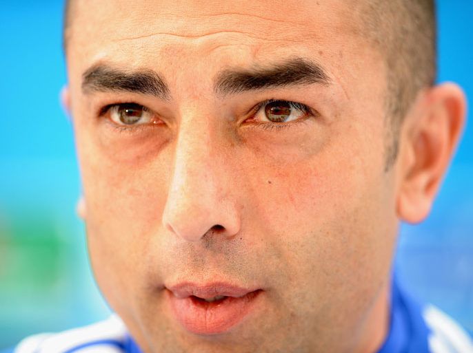 COBHAM, ENGLAND - MAY 15: Manager Roberto Di Matteo of Chelsea speaks to the media during a press conference at Chelsea Training Ground on May 15, 2012 in Cobham, England. (Photo by Laurence Griffiths/Getty Images)