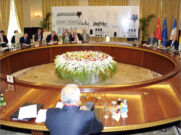 A handout picture from the Iraqi government shows representatives of the P5+1 -- the United States, Russia, China, Britain, France and Germany -- during a meeting with Iran's chief negotiator Saeed Jalili (R) in Baghdad on May 23, 2012. World powers sought to pave the way to ending the decade-old and escalating Iran nuclear crisis by laying out a new package of proposals they said would be "of interest" to Tehran. == RESTRICTED TO EDITORIAL USE - MANDATORY CREDIT "AFP PHOTO/HO/IRAQI GOVERNMENT" - NO MARKETING NO ADVERTISING CAMPAIGNS - DISTRIBUTED AS A SERVICE TO CLIENTS ==