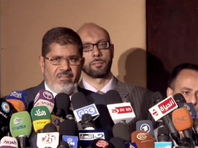 المؤتمر الصحفي لمرشح الرئاسة المصري محمد مرسي