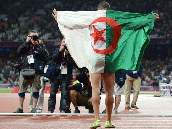 Algeria's Taoufik Makhloufi competes in the men's 1500m final at the athletics event during the London 2012 Olympic Games on August 7, 2012 in London. AFP PHOTO / ERIC FEFERBERG