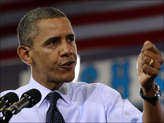 ‪أوباما لا يميل إلى الخيار العسكري في سوريا‬ (رويترز)