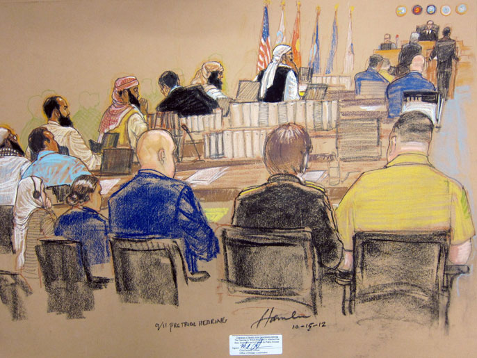 ‪جلسة سابقة من محاكمة خالد الشيخ محمد‬ (الفرنسية-أرشيف)
