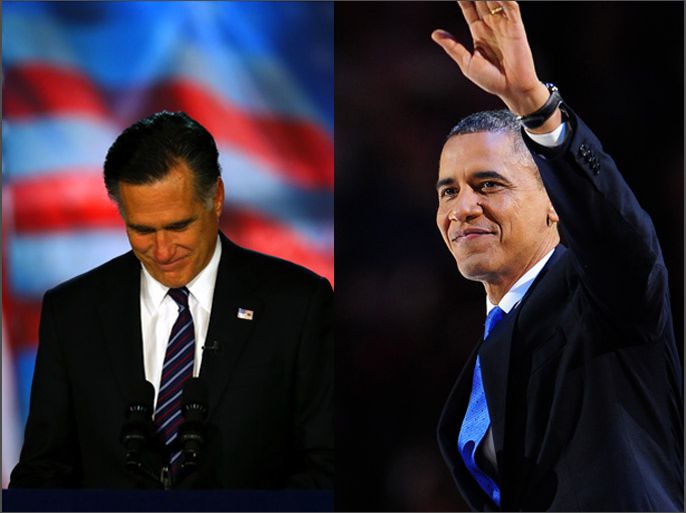 كومبو يجمع أوباما ورومني بعد نتائج الإنتخابات الرئاسية 2012