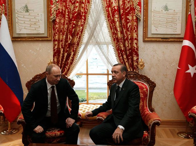 Russia's President Vladimir Putin (L) meets with Turkey's Prime Minister Tayyip Erdogan in Istanbul December 3, 2012. REUTERS/Tolga Bozoglu/Pool (TURKEY - Tags: POLITICS)