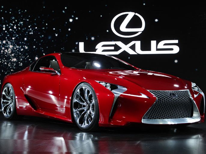 epa03054682 The new LF-LC at the Lexus premiere at the North American International Auto Show, at the Cobo Center in Detroit, Michigan, USA, 09 January 2012. The North American International Auto Show is one of the largest car shows held each year in the United States, and opens to the public 14 January 2012. EPA/LARRY W. SMITH