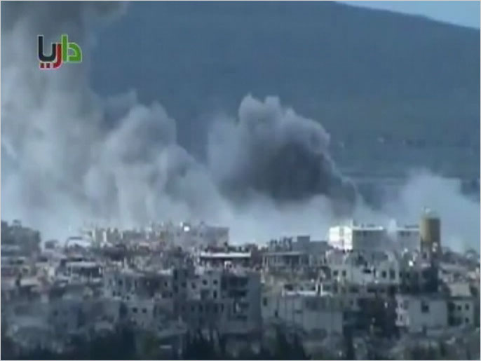 ‪قوات النظام تواصل قصفها لريف دمشق‬ (الجزيرة)