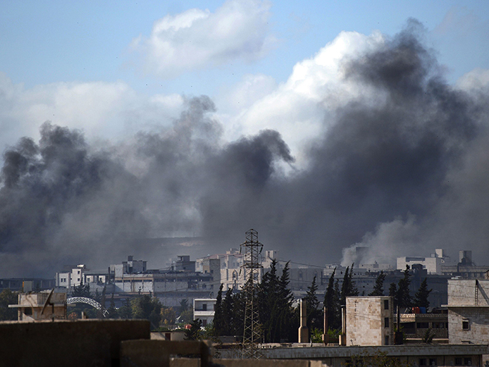 دخان بسبب القتال في محيط مشفىالكندي في حلب (الفرنسية)