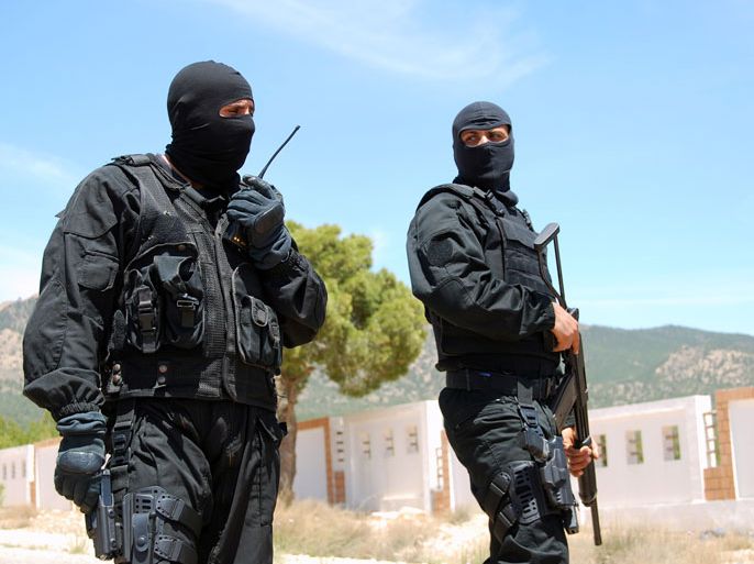 Tunisian special forces stand guard in Kasserine, the regional capital of the western region of Mount Chaambi, on May 7, 2013, as soldiers continue their hunt for a jihadist group hiding out in the the border region with Algeria.