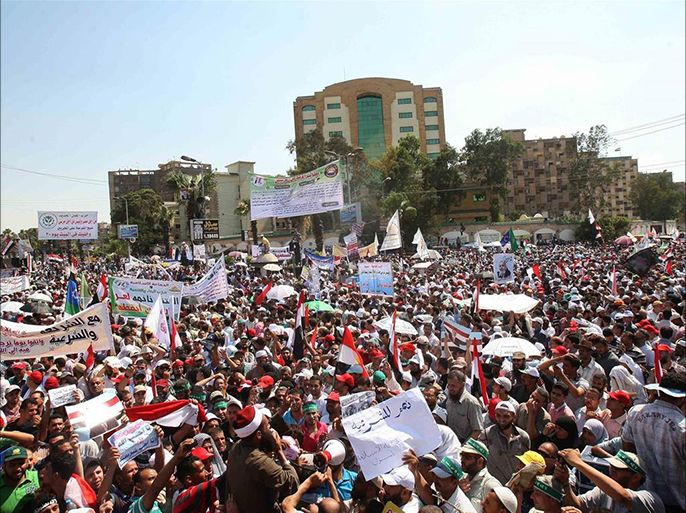 حشد كبير في تظاهرة ميدان رابعة العدوية