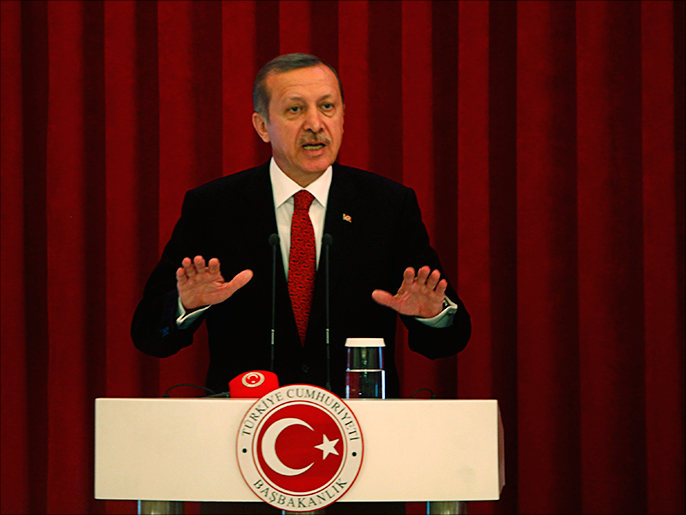 ‪(رويترز)‬ أردوغان وصف تجمعات 