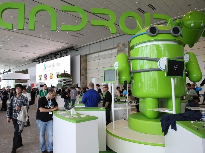 SAN FRANCISCO, CA - MAY 15: Attendees visit the Android booth during the Google I/O developers conference at the Moscone Center on May 15, 2013 in San Francisco, California. Thousands are expected to attend the 2013 Google I/O developers conference that runs through May 17. At the close of the markets today Google shares were at all-time record high at $916 a share, up 3.3 percent.