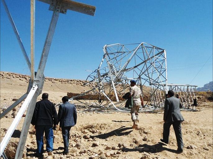 تخريب شبكة الكهرباء في اليمن ينفذها مسلحون قبليون في مأرب