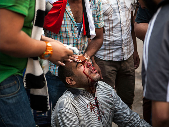 أحد المصابين في تظاهرات الأحد (الأوروبية)