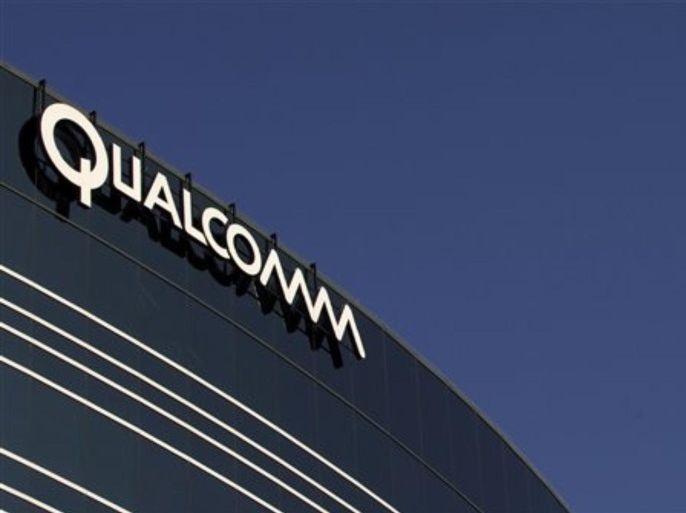 A sign sits atop the Qualcomm headquarters building Tuesday, Nov. 1, 2011, in San Diego. Qualcomm Inc., reports quarterly financial earnings Thursday, Nov. 2, 20111, after the market close.