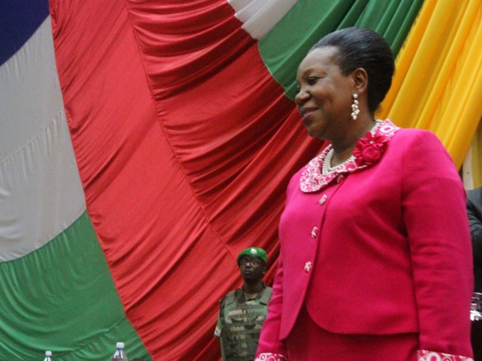 ‪كاثرين سامبا تعهدت بإعادة الاستقرار لأفريقيا الوسطى‬  (أسوشيتد برس)