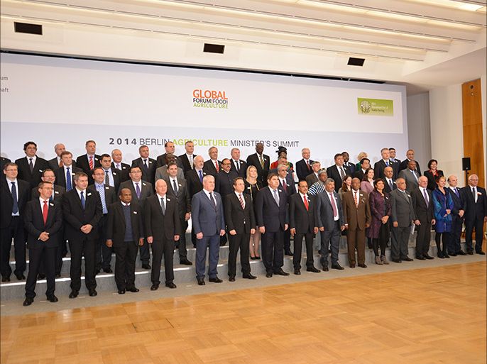وزراء زراعة 72 دولة ناقشوا ببرلين وسائل مكافحة الجوع وتطوير القطاع الزراعي والتكيف مع التغيرات المناخية. الجزيرة نت