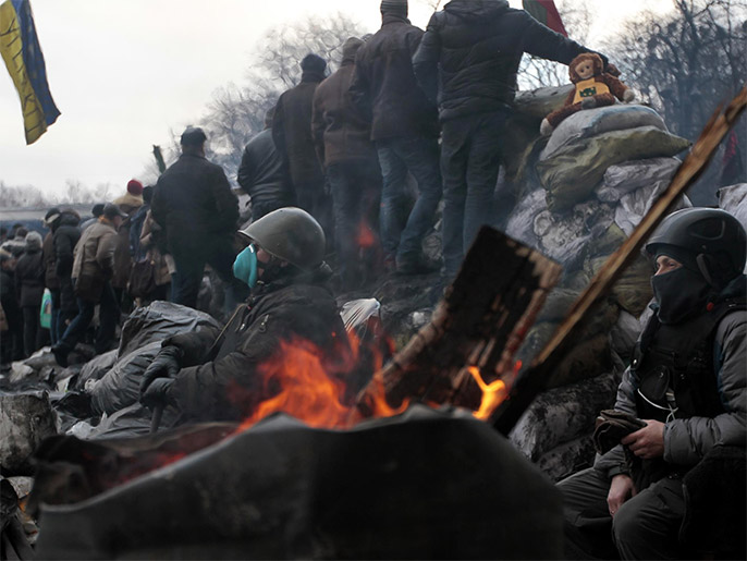 الاحتجاجات الأوكرانية اندلعت إثر رفض يانوكوفيتش توقيع اتفاق شراكة مع أوروبا  (أسوشيتد برس)