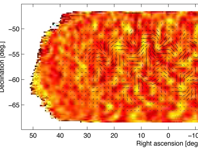 صورة من مرصد بايسب2 توضح الحرارة في الإشعاعات الكونية الخلفية الماكروية (أ ب)