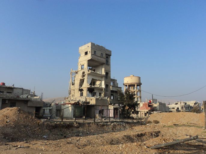 الدمار الذي خلفه القصف العنيف على مدينة معضمية الشام قبل الهدنة