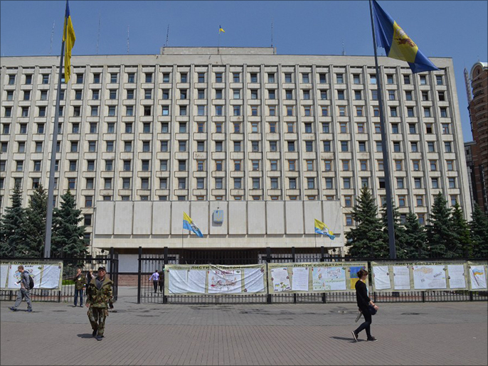 ‪مبنى لجنة الانتخابات المركزية في كييف‬ (الجزيرة)