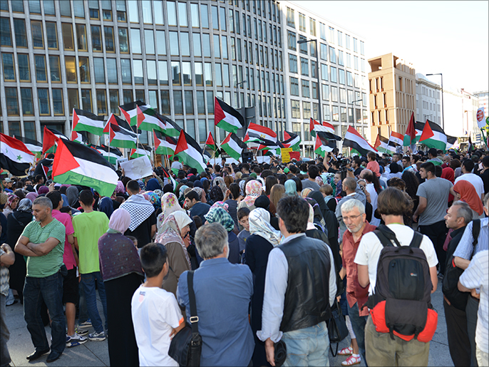 جانب من المظاهرة الحاشدة في برلين(الجزيرة نت)