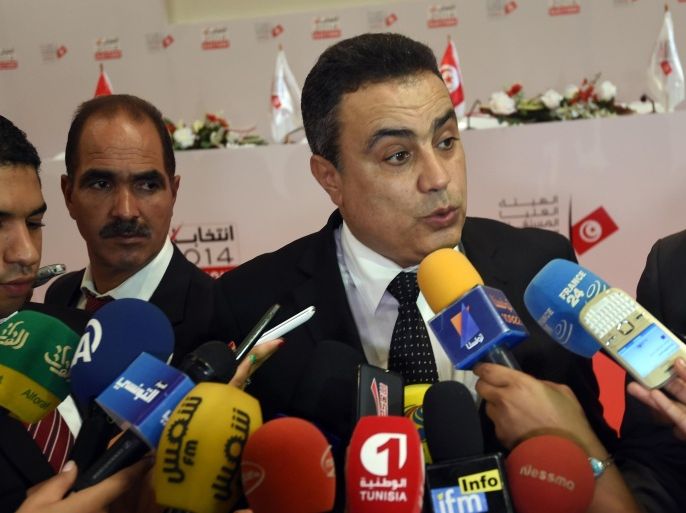 Tunisian Prime Minister Mehdi Jomaa addresses the media on October 22, 2014 in Tunis, during the opening ceremony of the Media Centre to host international journalists covering the Tunisian parliamentary elections. Tunisians vote on October 26, 2014 to elect their first parliament since the country's 2011 revolution, in a rare glimmer of hope for a region torn apart by post-Arab Spring violence and repression. AFP PHOTO / FETHI BELAID