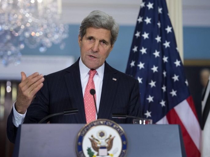 US Secretary of State John Kerry delivers remarks at a press conference after a meeting at the State Department in Washington, DC, USA 24 October 2014. The US and South Korea are holding the 2+2 Ministerial meetings that cover a wide range of topics aimed at strengthening the alliance.